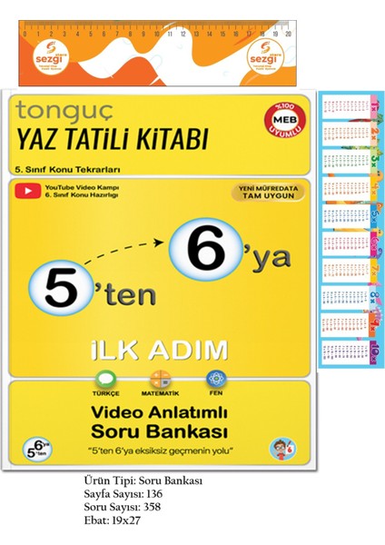 5'ten 6'ya Hazırlık Kitabı 2025 Yaz Tatili Yenilenmiş Baskı