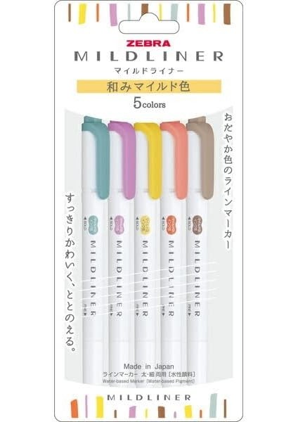 Wkt7-5c-Rc-N Yumuşak Astar, Japon Yumuşak Renk, Su Bazlı, 5 Renkli Set