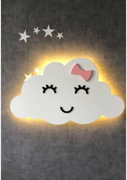 LED Işıklı Çocuk Odası Duvar Dekorasyon – Gülen Bulut – Kız Çocukları Için fiyatları