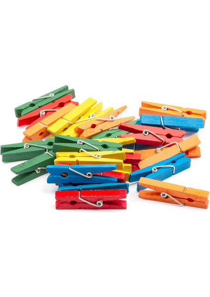 Ahşap Mandal, Renkli, 45 Mm. 25 Adetlik 1 Paket fiyatları