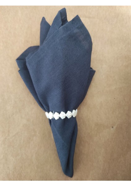 12 Adet Dekoratif Krem Deniz Kabuğu Inci Boncuklu Peçete Yüzüğü Halkası - Inci 8 mm fiyatları