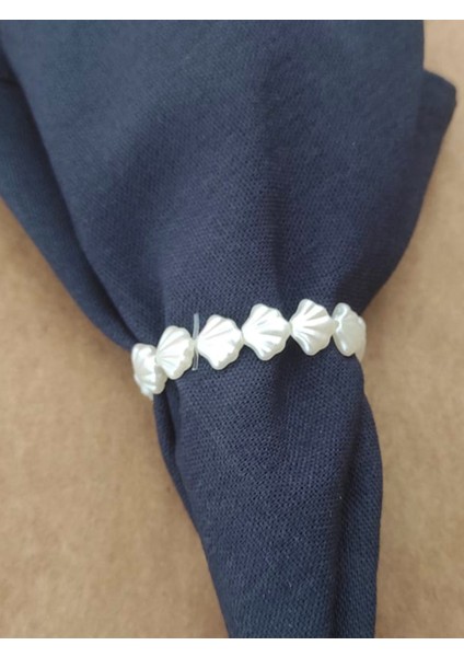 12 Adet Dekoratif Krem Deniz Kabuğu Inci Boncuklu Peçete Yüzüğü Halkası - Inci 8 mm modelleri