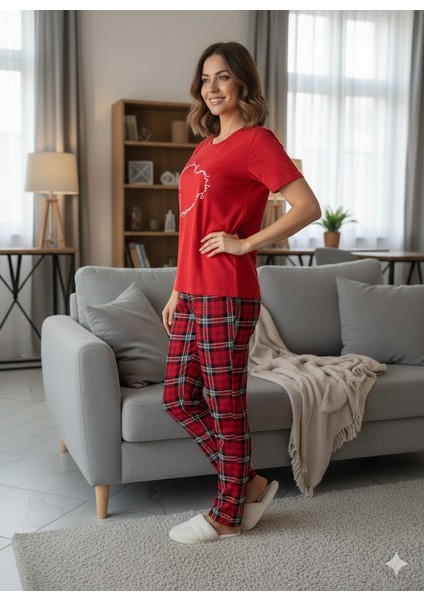 Kadın Kırmızı Yazlık Pijama Takım fiyatları