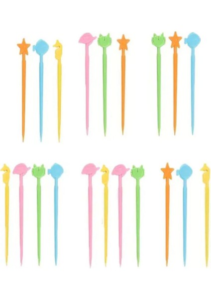 10 Adet Dekoratif Sevimli Hayvan Şekilli Plastik Kürdan 8,5 cm - Asorti fiyatları