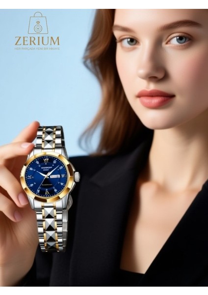 Luminous Grace – Taşlı Yuvarlak Kadranlı Ipx7 Su Geçirmez Premıum Kadın Saat indirimleri