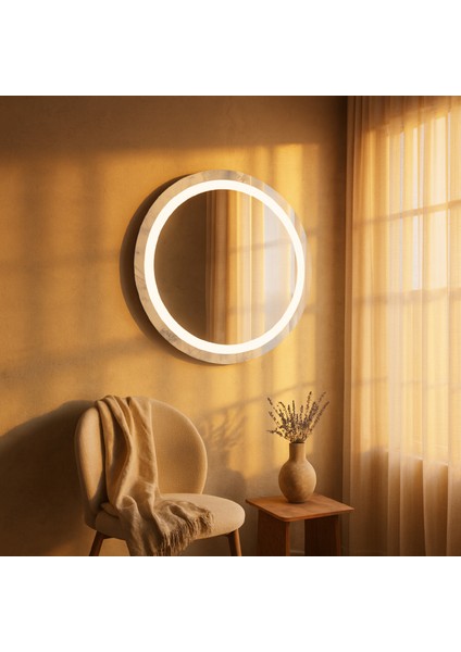 LED Işıklı Yuvarlak Ayna – Modern Dekoratif Duvar Aynası fırsatları