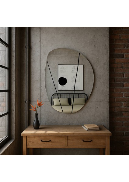 Organik Form Dekoratif Duvar Aynası – Modern Çerçevesiz Ayna fiyatları