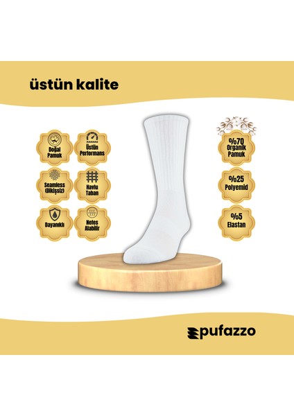 Erkek Soket Çorap 3'lü Set - Doğal Pamuk, Dikişsiz, Spor Koşu Yürüyüş ve Antrenman Çorabı fırsatları