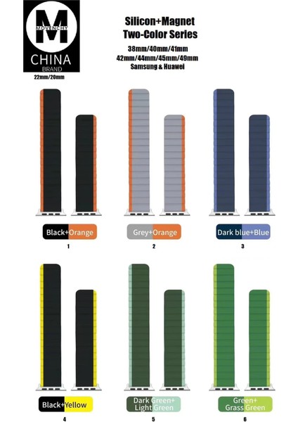 Zengezur Movenchy Apple Watch 42MM Mo-Wb1 Çift Renk Mıknatıslı Silikon Kordon - Siyah-Turuncu fırsatları