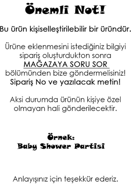 Beyhan Bayhan 20 Adet Kişiye Özel Baskılı Mavi Baby Shower Partisi Pasta Kürdanı 6,5 cm -1 fiyatları