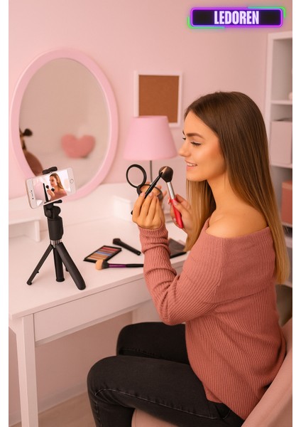 Uzaktan Kumandalı Bluetooth Selfie Çubuğu 3 Ayaklı 70 cm Tripod L01