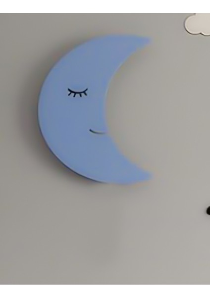 Çocuk Odası Dekoratif Ahşap Ay Gece Lambası Ledli Aydınlatma (Beyaz-Renkli) modelleri