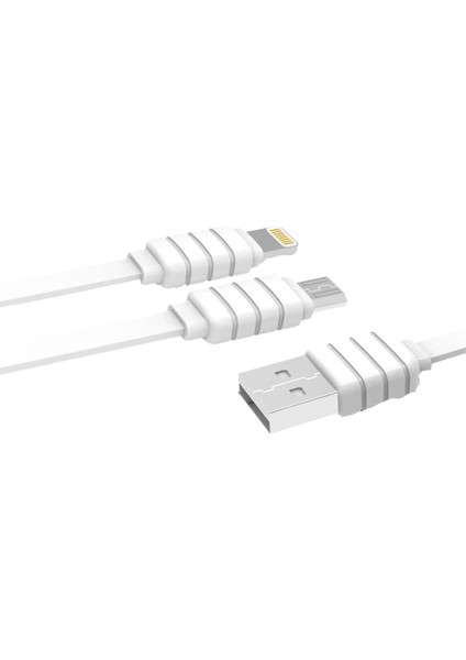 Zengezur Konfulon S56 2in1 (Lightning-Micro Usb) Kablo 1.2m 2.1A