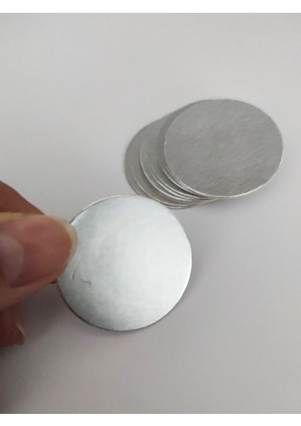 100 Adet 3 cm Gümüş Yuvarlak Ince Karton Süs -