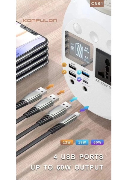 Zengezur Konfulon CN01 Powerbank 45.000 Mah Kamp Şarj Pd - Beyaz fiyatları