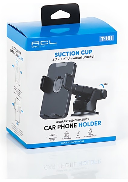 T-101 - 270° Ayarlanabilir Vantuzlu Araç Içi Telefon Tutucu fiyatları