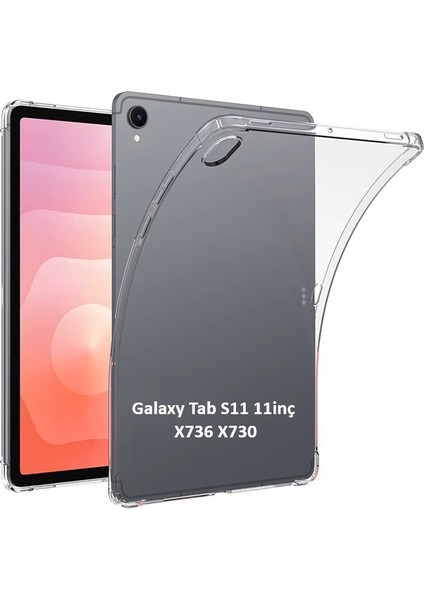 Samsung Galaxy Tab S11 11INÇ 2025 Kılıf Darbelere Dayanıklı Şeffaf Kapak X736 X730