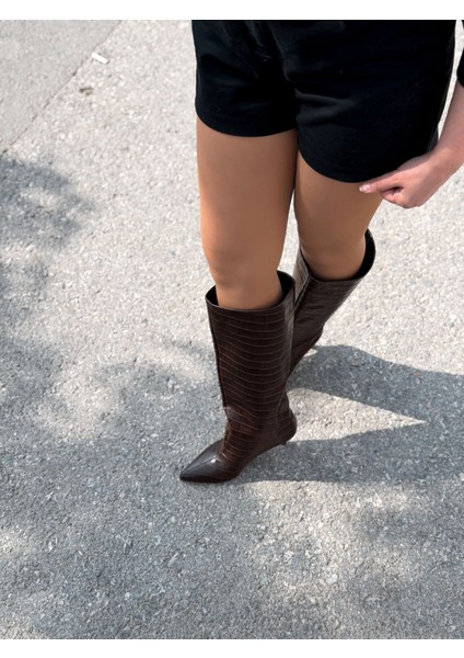 Gwen Desenli Kadın Çizme Acıkahve fırsatları