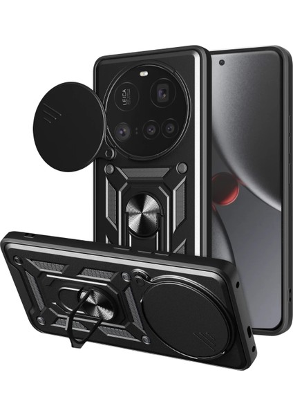 Zengezur Newface Xiaomi Mi 15 Ultra Kılıf Pars Lens Yüzüklü Silikon - Siyah