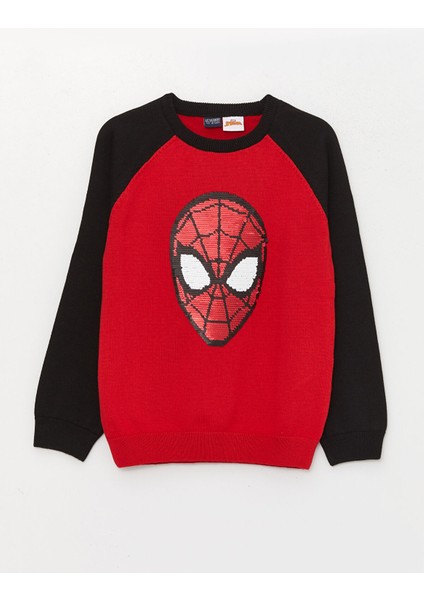 Yeni Sezon Bisiklet Yaka Spider-Man Çift Yönlü Payetli Uzun Kollu Erkek Çocuk Triko Kazak