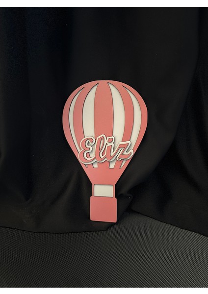 Bebek Odası Çocuk Odası Kapı ve Duvar Süsü Ahşap Balon – Bulut Dekor – Mavi-Pembe