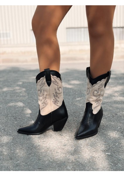 Marnel Kadın Kovboy Çizme Bej Nakışlı fırsatları