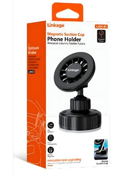 Lkh-51 Magnetik Torpido Üstü-Pencere Için 360°AYARLANABILIR, Vakumlu Manyetik Telefon Tutucu