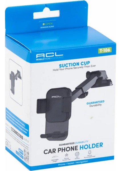 T-106 Vakumlu, Torpido Için 360° Ayarlanabilir Araç Içi Telefon Tutucu fiyatları