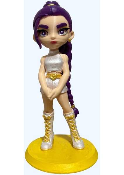 Kpop Gold Rumi – El Boyama 3D Koleksiyon Figürü | Parlak Altın Dokulu Seri | Demon Hunters Tarzı