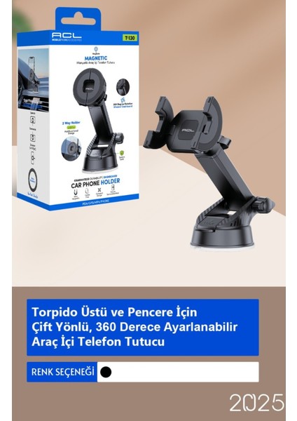 T-130 Manyetik Torpido Üstü ve Pencere Için ,kilitli, 360° Ayarlanabilir Araç Içi Telefon Tutucu fiyatları