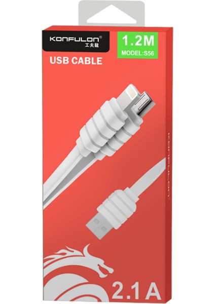 Allzey Konfulon S56 2in1 (Lightning-Micro Usb) Kablo 1.2m 2.1A fiyatları