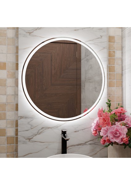 LED Işıklı Kare Ayna – Modern Dekoratif Duvar Aynası