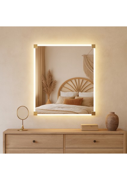 LED Işıklı Kare Ayna – Modern Dekoratif Duvar Aynası fiyatları