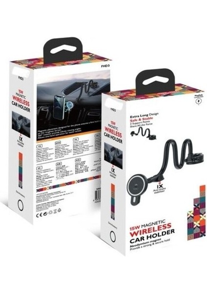 Fhd3 - 15WATT Magnetic Mıknatıslı Wireless Premium Araç Içi Telefon Tutucu modelleri