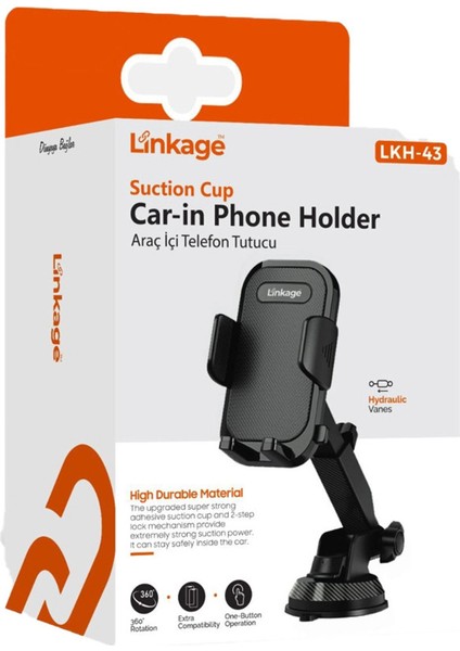 Lkh-43 Vantuzlu Hidrolik Kanatlı 360° Ayarlanabilir Araç Içi Telefon Tutucu modelleri