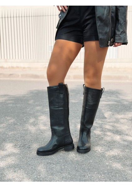 Marlon Kadın Çizme Siyah Mat Deri fiyatları