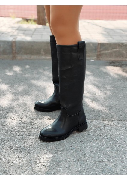 Marlon Kadın Çizme Siyah Mat Deri indirimleri
