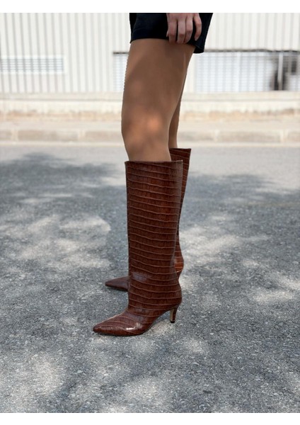 Gwen Desenli Kadın Çizme Taba fırsatları