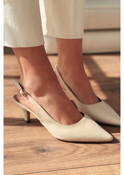 Teylor Bej Ince Topuklu Kadın Ayakkabı modelleri