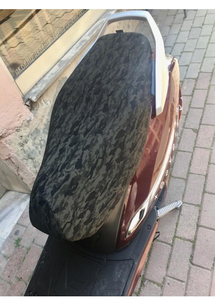 Akdeniz Sele Kaplama Activa 125 Yeşil Kamuflaj Lastikli Sele Kılıfı