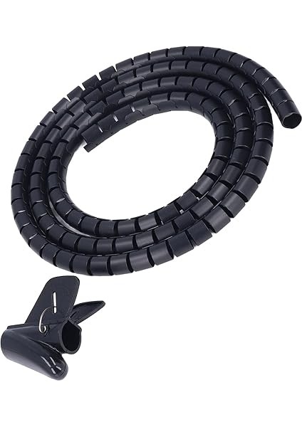 Ev Ofis Tv DVD Pc Kablosu, Plastik Tel Sargı Tüp Kablos Yönetim Sistesi Kiti, Evcil Hayvanlar Isırmayı Önlemek Için Esnek Elektrik Telli Kovan, Siyah Dia 20MM Için Spiral Kablo Sarma (2m / modelleri