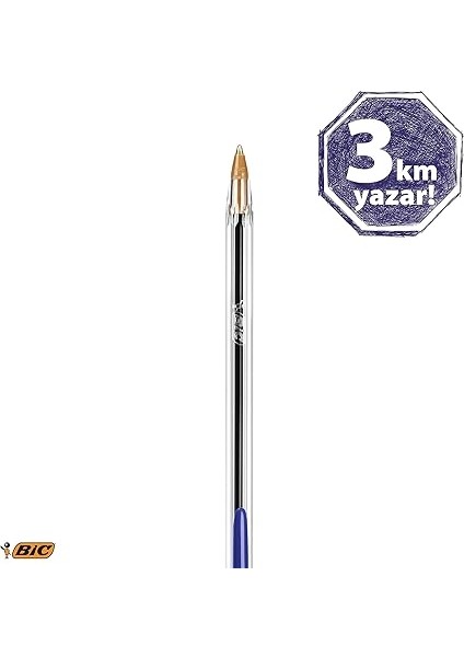 Cristal Medium Tükenmez Kalem Mavi 50'li Kutu, 1.0 mm Orta Kalınlıkta Uç, Şeffaf Gövde, Delikli Kapak modelleri