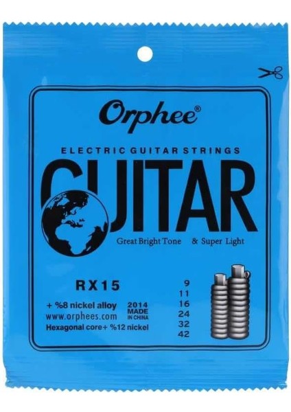 RX15 Elektro Gitar Teli 009-042 Takım Tel