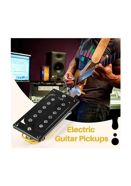 2 Adet (1 Set) Siyah Humbucker Çift Bobinli Gitar Manyetikleri + Çerçeve Vidası modelleri