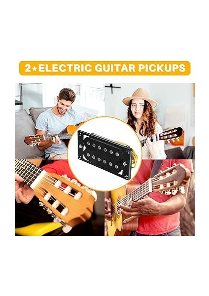 2 Adet (1 Set) Siyah Humbucker Çift Bobinli Gitar Manyetikleri + Çerçeve Vidası indirimleri