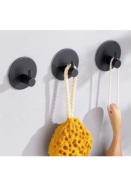 Yapışkanlı Askılık - 5'li Paket, Ağır Hizmet, Duvar Kancaları, Su Geçirmez Paslanmaz Çelik Askılıklar Ceket, Havlu, Bornoz Askılık Duvara Montaj, Banyo Mutfak Garaj Ev Otel Ofis Dolabı ve Yatak Odası Askıları 3m Bantlı, Mat Siyah Mat Siyah 06 fırsatları