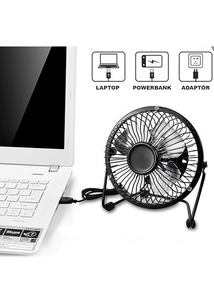 Masa Üstü USB Fan Soğutucu Vantilatör Klima - Metal Serinletici Mini Vantilatör - USB Girişli fiyatları