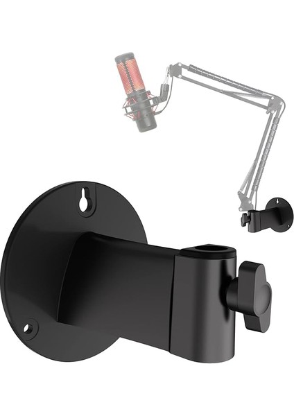 Duvara Monte Bom Kolu - Duvara Monte Mikrofon Tutucu, Stand, Serbestçe Dönebilen Metal Duvara Montaj Klipsi Dikey Yüzey Montajı, Masa Alanından Tasarruf Sağlamak Için Uygun, Mikrofon Standı