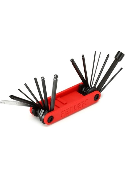 Gitar ve Bas Için Çok Amaçlı Alet, 14'ü 1 Arada, Kırmızı