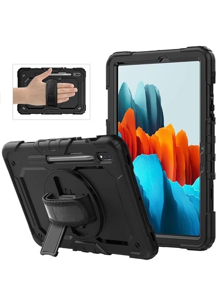 Galaxy Tab S9 Fe PLUS/S10 Plus/s9 Plus ile Uyumlu Kılıf Defender Askılı Pars Case Fuji X610-16-810-18 X820 Siyah